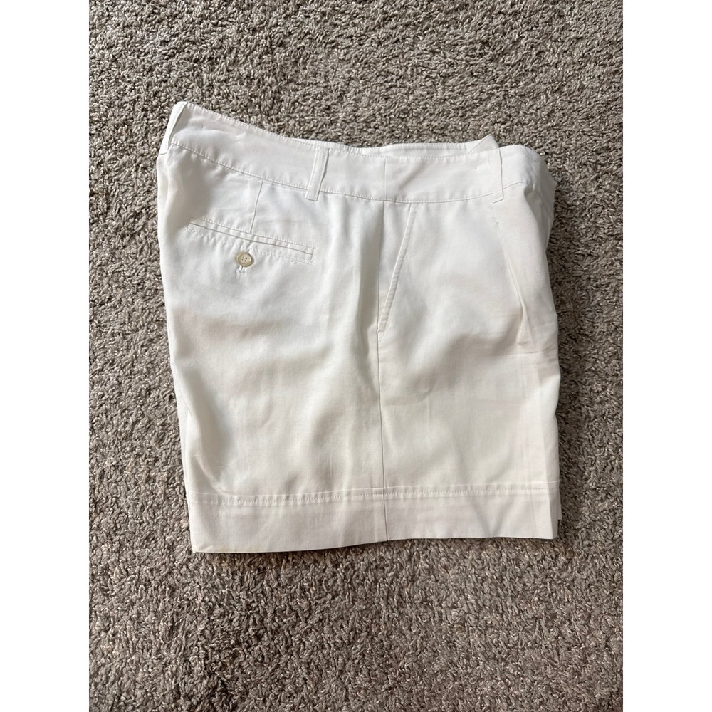 Ann Taylor Womens White Dress Shorts Size 8 Pleated Front Career Casual